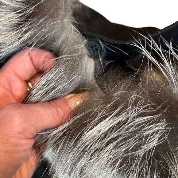 NWOT Ozlana Black+Classic Silver Fox Fur Parka - Picture 15 of 16